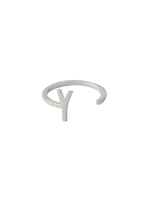 Design Letters Srebrny pierścionek "Y" rozmiar: onesize
