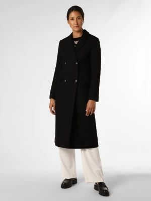 Designers Remix Damski płaszcz wełniany z dodatkiem kaszmiru Kobiety Wełna czarny jednolity,