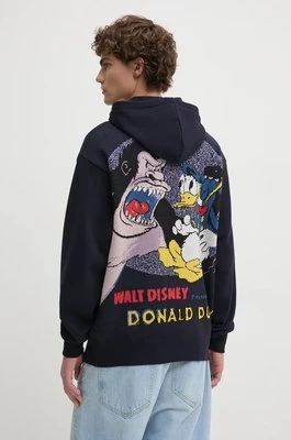 Desigual bluza ANSELMO-MICKEY męska kolor czarny z kapturem z nadrukiem 24WMSK04