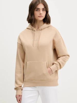 Desigual bluza BASIC damska kolor brązowy z kapturem gładka 25WWSK13