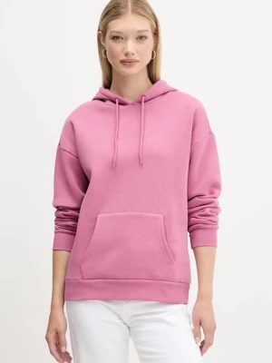 Desigual bluza BASIC damska kolor różowy z kapturem gładka 25WWSK13