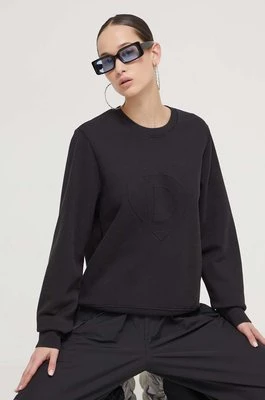 Desigual bluza bawełniana TRAVIS damska kolor czarny z aplikacją 24SWSK30