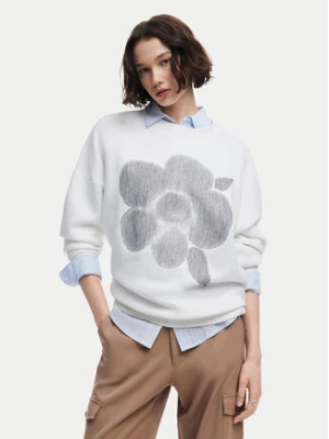 Desigual Bluza Flores 24WWSK33 Écru Regular Fit