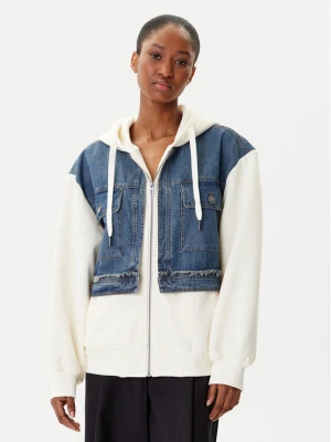 Desigual Bluza Trucker 25WWSK06 Écru Loose Fit Kremowy