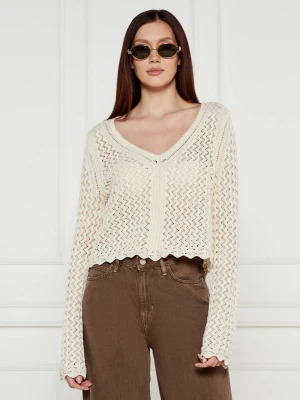 Desigual Bluzka FLAM | Cropped Fit ecru
