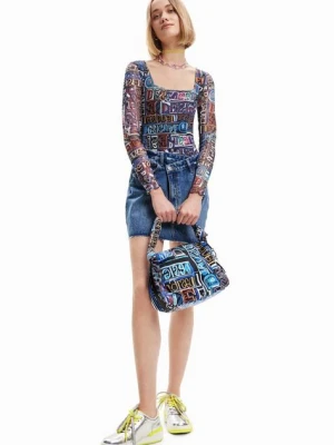 Desigual body damskie kolor czarny