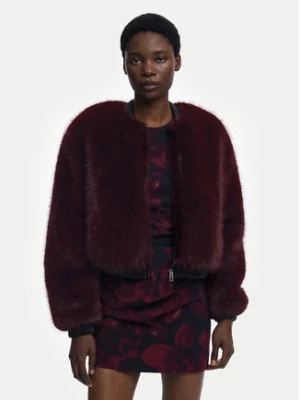 Desigual Futro Raspberry 25WWEW67 Bordowy Relaxed Fit