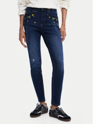 Desigual Jeansy Akira 24WWDD24 Granatowy Skinny Fit