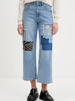 Desigual jeansy PATCHE damskie high waist 25WWDD20