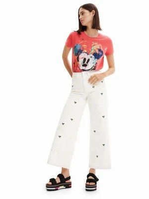 Desigual jeansy x Disney damskie medium waist