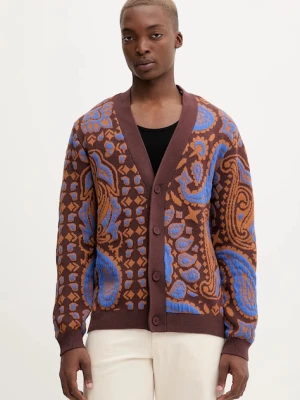 Desigual kardigan 0 męski kolor brązowy 25WMJF12