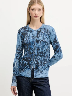 Desigual kardigan KASSIDY damski kolor niebieski lekki 25WWJF12