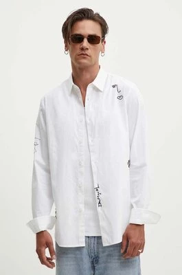 Desigual koszula bawełniana AMADEO męska kolor biały regular z kołnierzykiem klasycznym 24WMCW09