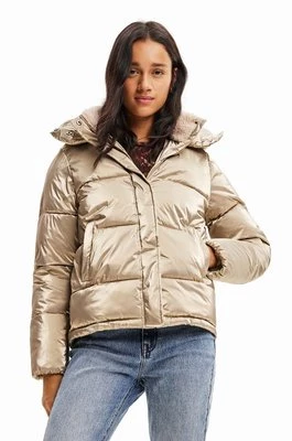 Desigual kurtka damska kolor beżowy zimowa