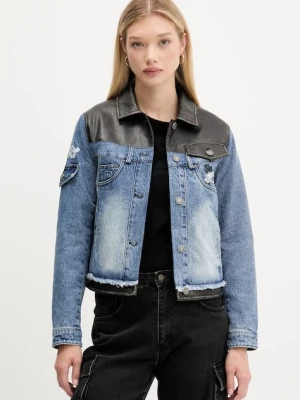 Desigual kurtka jeansowa CONSTRA kolor niebieski przejściowa 25WWED16