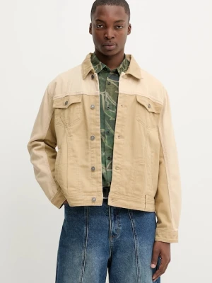 Desigual kurtka jeansowa COVENTRY kolor brązowy przejściowa 25WMEN01