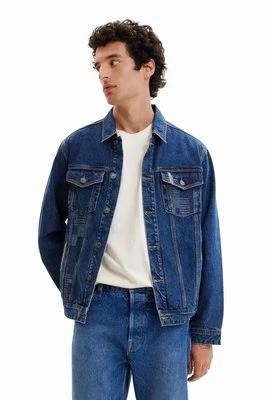 Desigual kurtka jeansowa męska kolor niebieski przejściowa