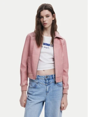 Desigual Kurtka z imitacji skóry 25SWEW47 Różowy Loose Fit
