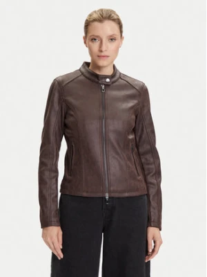 Desigual Kurtka z imitacji skóry Basic 25WWEW43 Brązowy Regular Fit