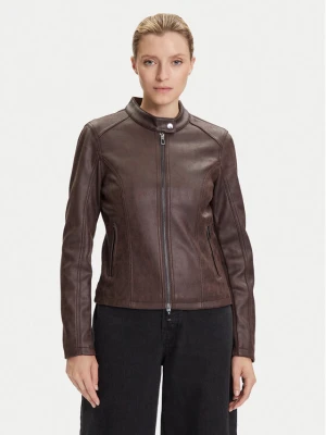 Desigual Kurtka z imitacji skóry Basic 25WWEW43 Brązowy Regular Fit
