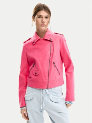 Desigual Kurtka z imitacji skóry Lolly 26SWEW06 Różowy Regular Fit