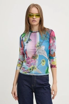 Desigual longsleeve AIRPLANE-LACROIX kolor niebieski 24WWTK87