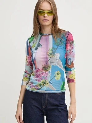 Desigual longsleeve AIRPLANE-LACROIX kolor niebieski 24WWTK87