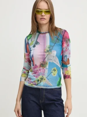 Desigual longsleeve AIRPLANE-LACROIX kolor niebieski 24WWTK87