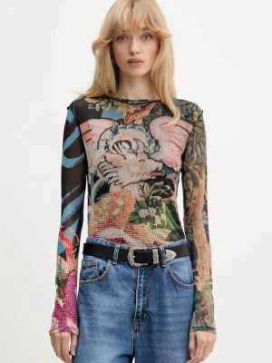 Desigual longsleeve DRAGON LACROIX kolor czarny 25WWTK39