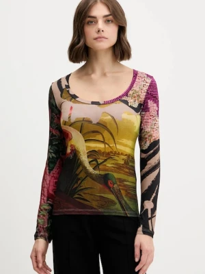 Desigual longsleeve JAPON LACROIX damski kolor beżowy 25WWTK38