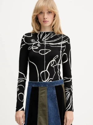 Desigual longsleeve LONDRES kolor czarny z półgolfem 25WWTK49