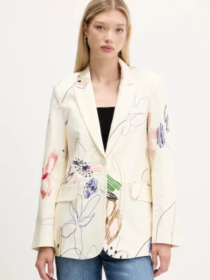 Desigual marynarka ARTY kolor beżowy jednorzędowa wzorzysta 25WWEW21
