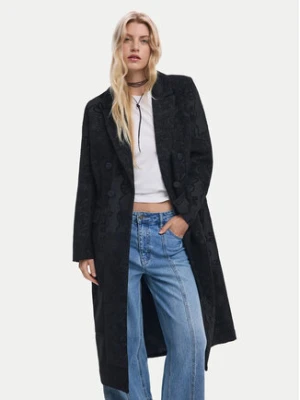 Desigual Płaszcz przejściowy Patch 25WWEW16 Czarny Regular Fit