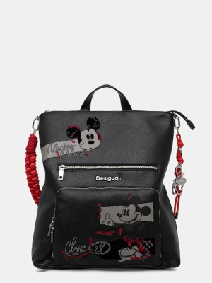 Desigual plecak MICKEY ROCK PRETORIA damski kolor czarny mały z aplikacją 25WAKP01