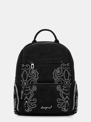 Desigual plecak POKER FACE CHESTER M damski kolor czarny mały z aplikacją 25WAKP35