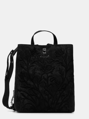 Desigual plecak ROMEO FLORAL TOTAL B damski kolor czarny duży z aplikacją 25WAKP06