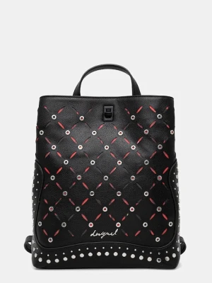 Desigual plecak YANKEE METAL PATCH S damski kolor czarny mały z aplikacją 25WAKP15