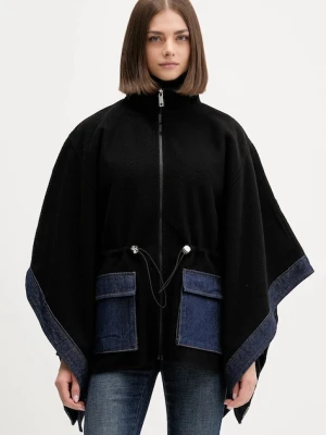 Desigual poncho DENIM ALDAMA kolor czarny 25WAIA15