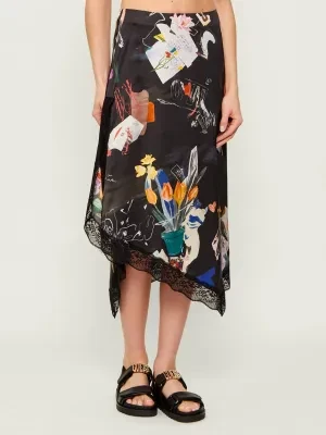 Desigual Satynowa spódnica COLLAGE