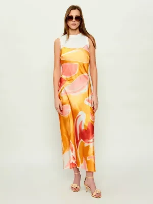 Desigual Satynowa sukienka 2w1 WAVE