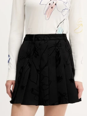 Desigual spódnica FLOCK kolor czarny mini rozkloszowana 25WWFW10