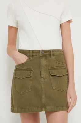 Desigual spódnica jeansowa LECCE kolor zielony mini ołówkowa 24SWFD05