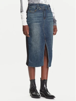 Desigual Spódnica jeansowa Twisted 25WWFD03 Granatowy Regular Fit