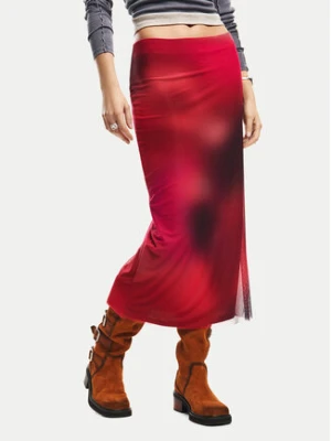 Desigual Spódnica ołówkowa Asmee 26SWFK02 Czerwony Slim Fit