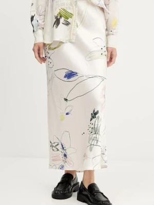 Desigual spódnica PAUL kolor beżowy midi prosta 25WWFW07