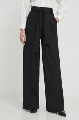 Desigual spodnie TAMI damskie kolor czarny szerokie high waist 24SWPK02