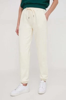 Desigual spodnie dresowe bawełniane JANE kolor beżowy gładkie 24SWPK05