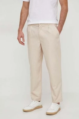 Desigual spodnie GILPBERTO męskie kolor beżowy proste 24SMPW02