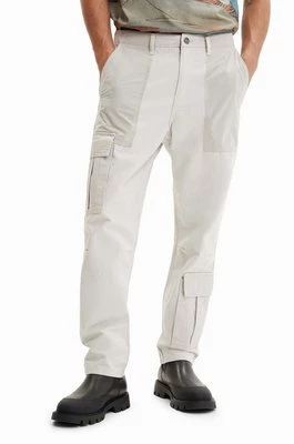 Desigual spodnie męskie kolor beżowy w fasonie cargo