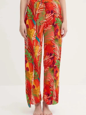 Desigual spodnie plażowe BAHAMAS PANT pomarańczowy